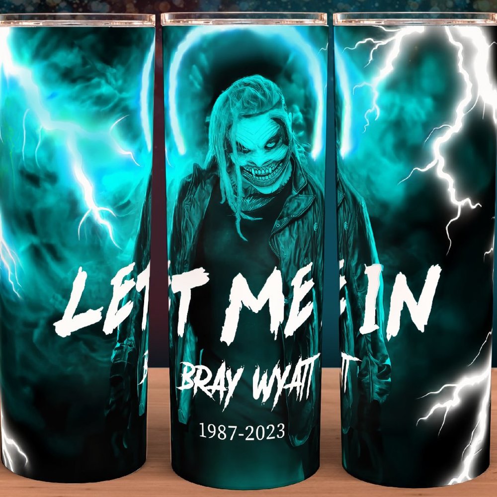 Bray Wyatt The Fiend RIP Wrestling Horror Blue Cup Mug Tumbler 20oz
